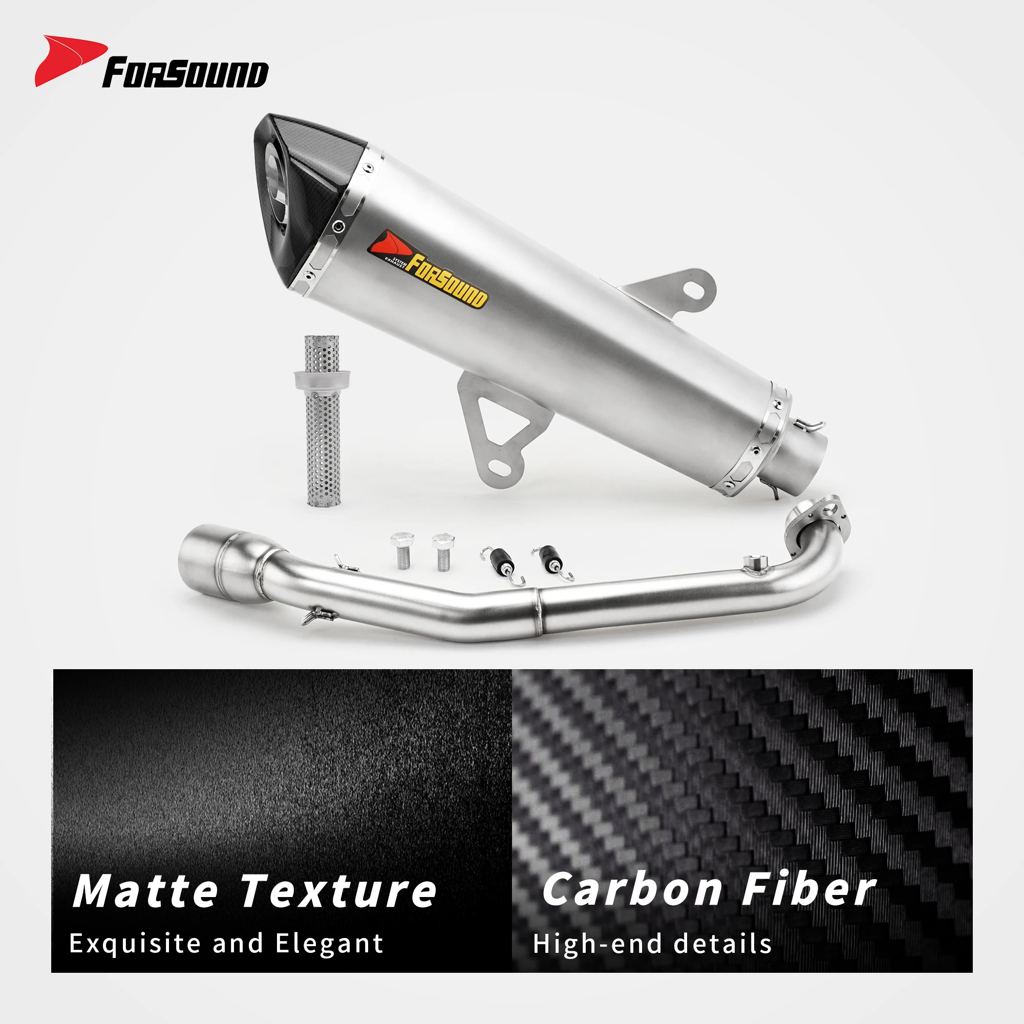 Stainless Steel Full Exhaust System For ZONTES 150X 2025-2026 Pedal Motorcycle Slip-On Design Scooter Performance Upgrade Pipe