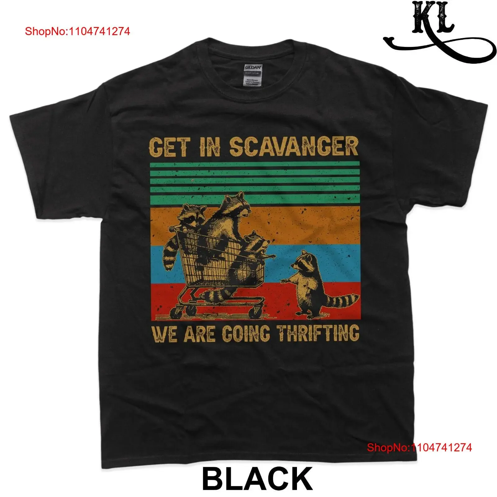 تي شيرت Get in Scavenger We're Going Thrifting مضحك الراكون تي شيرت عتيق مغسول قليلاً للجنسين متعدد الاستخدامات ملابس الشارع مريحة