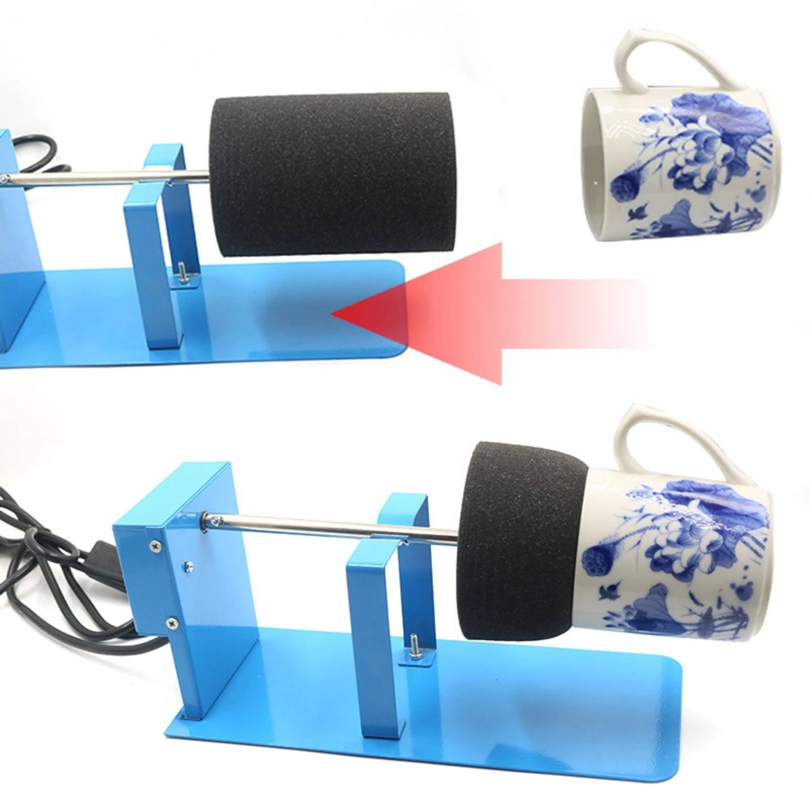 Cup Turner with Foam Roller Electric Cup Turner Rotator Rotary Machine Easy to Use for DIY Makers, Crafting, Workshops