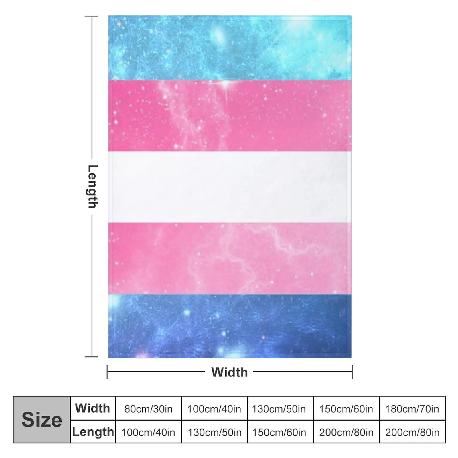 Trans Flag - LGBTQ Galaxy Throw Blanket Beach Blanket Shaggy Blanket