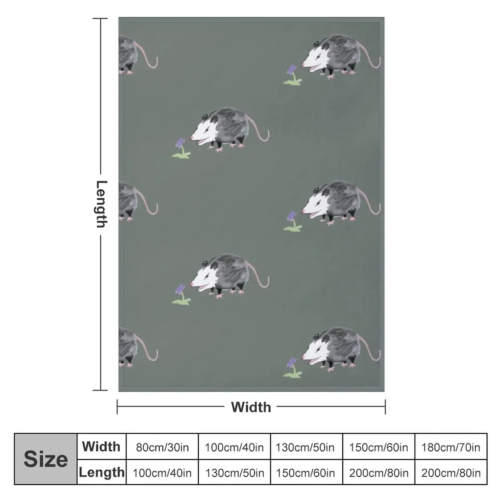 Opossum finds a flower Throw Blanket Extra Large Throw Kid'S decorative Blankets