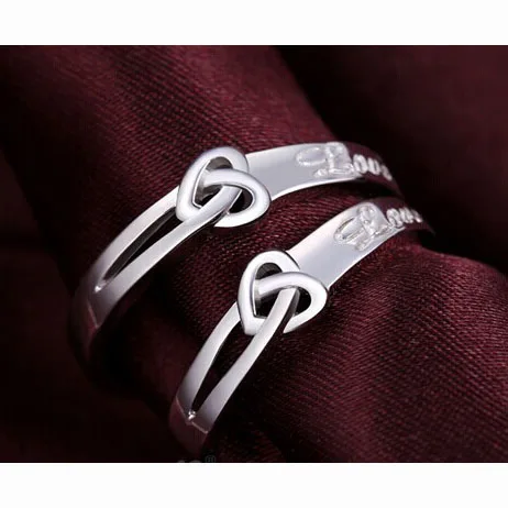 

Hot Sale Romantic Present 925 Sterling Silver Promise Rings For Couples Wedding Engagement Jewelry Accessory