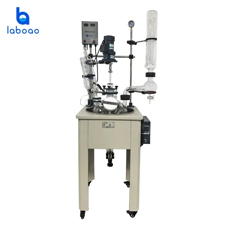for LABOAO Vacuum Stirred 20L Single Layer Glass Vessel Reactor Chemical Laboratory Equipment