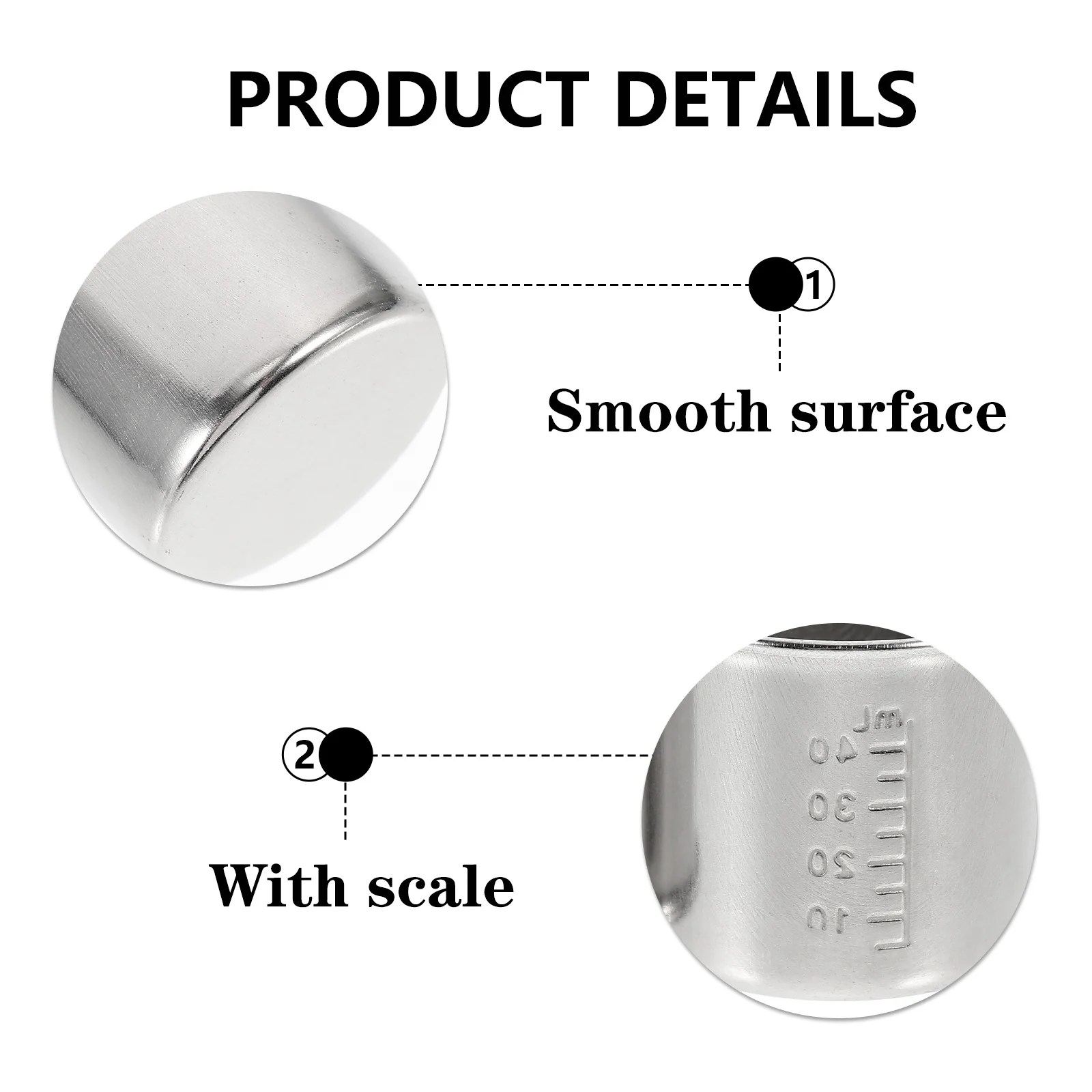 

5 шт. мерный стакан из нержавеющей стали лабораторного класса многоразовые весы маркировки легко читаемый металлический градуированный стакан для жидкого твердого применения