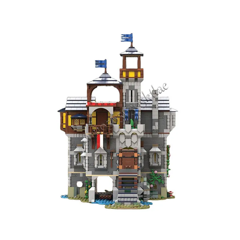 1997 peças a torre real moc bloco de construção conjunto cavaleiro castelo alternativa construção modelo arquitetônico tijolos brinquedo para meninos presentes