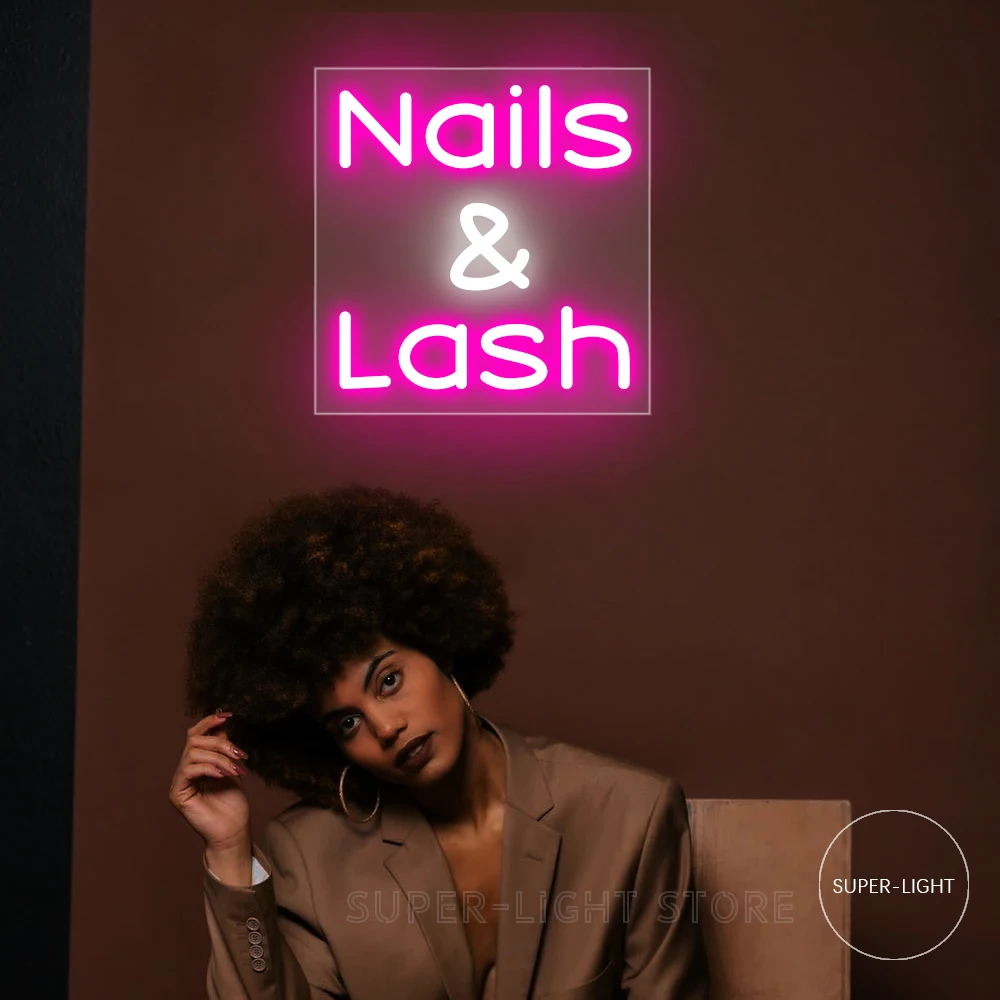 

Lash Nails Neon Sign Custom LED Beauty Salon Room Neon Light Wall Decor Hair Nail Room Studio Lashes Decoration