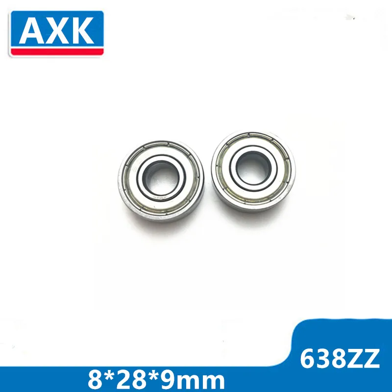 AXK 638ZZ Bearing 8*28*9 mm ( 4 Pcs ) ABEC-1 Grade 638Z Miniature 638 ZZ Ball Bearings