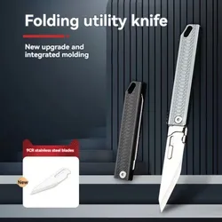 NEW Precision Stainless Steel Folding Knife with High Hardness and Detachable Blade, Outdoor Camping Cutting and Unboxing Knife