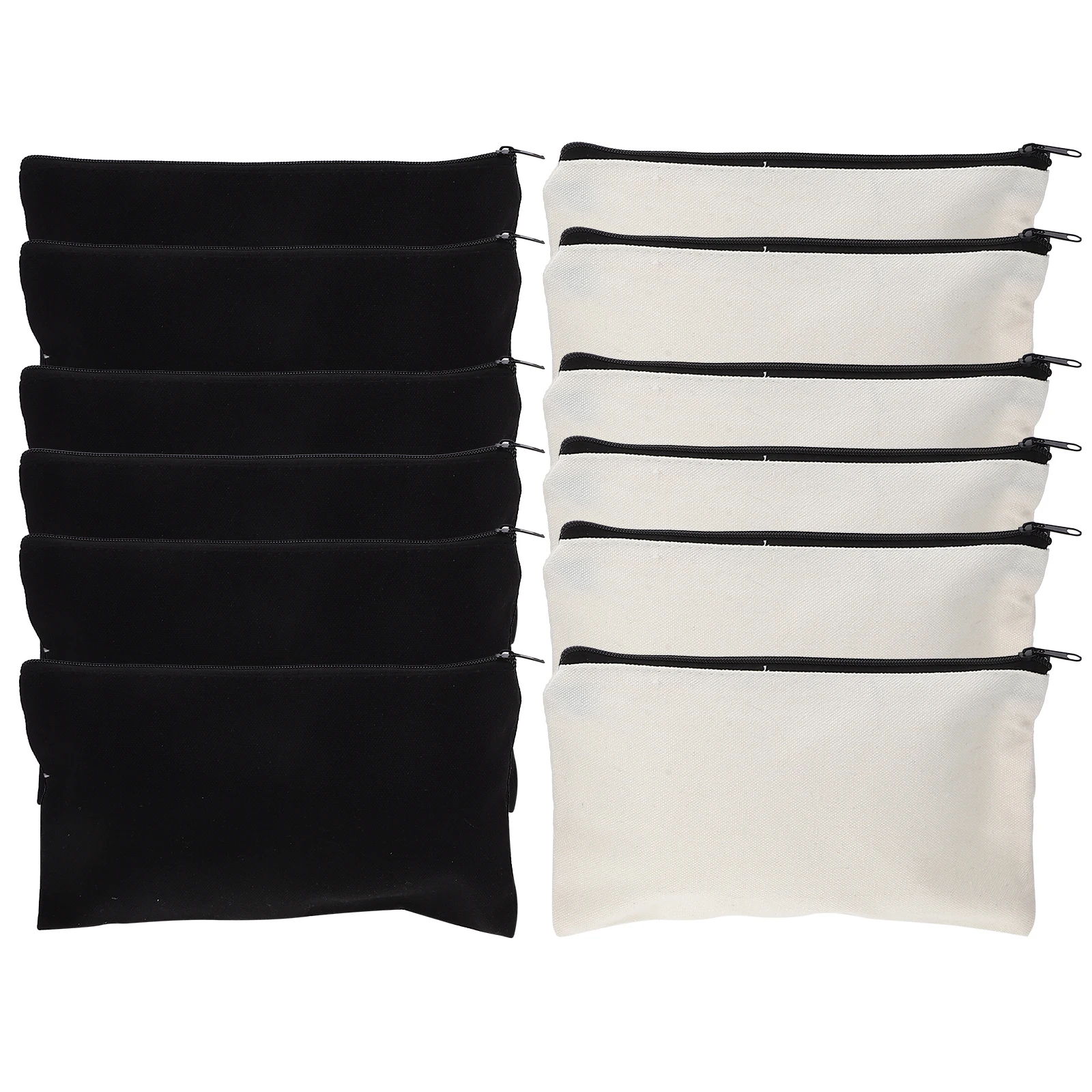 

12pcs Diy Heat Transfer Canvas Pencil Large Capacity Makeup Toiletry Pouch Sublimation Storage Bag Travel Organizer