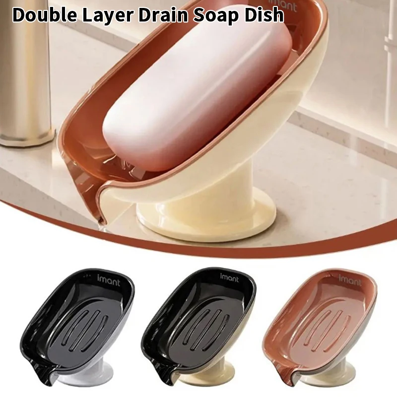 

Мыльница на присоске со сливом воды, бесплатный держатель для мыла, бытовой светильник, роскошный контейнер для мыла для ванной комнаты, принадлежности для ванной комнаты