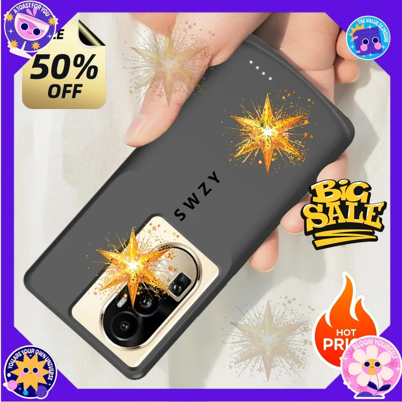 SWZY 10000mAh Power bank For OPPO Reno 10 Pro Plus Battery Cases Portable Charger Power Bank Cover for OPPO Reno 10 Pro Power Ca