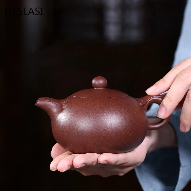 

Чайный горшок Yixing из фиолетовой глины, китайский домашний чайник ручной работы Dahongpao, чайный набор из фиолетового песка, аутентичный подарок для подарка 230 мл