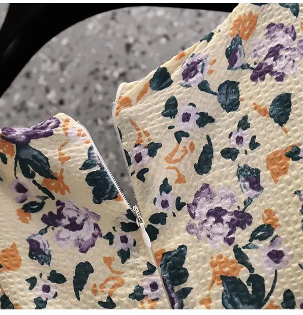 Robe de soirée Vintage à imprimé Floral pour femmes, tenue à genoux, style Boho, manches courtes, à la mode, grande taille, vêtements féminins, été, 2022