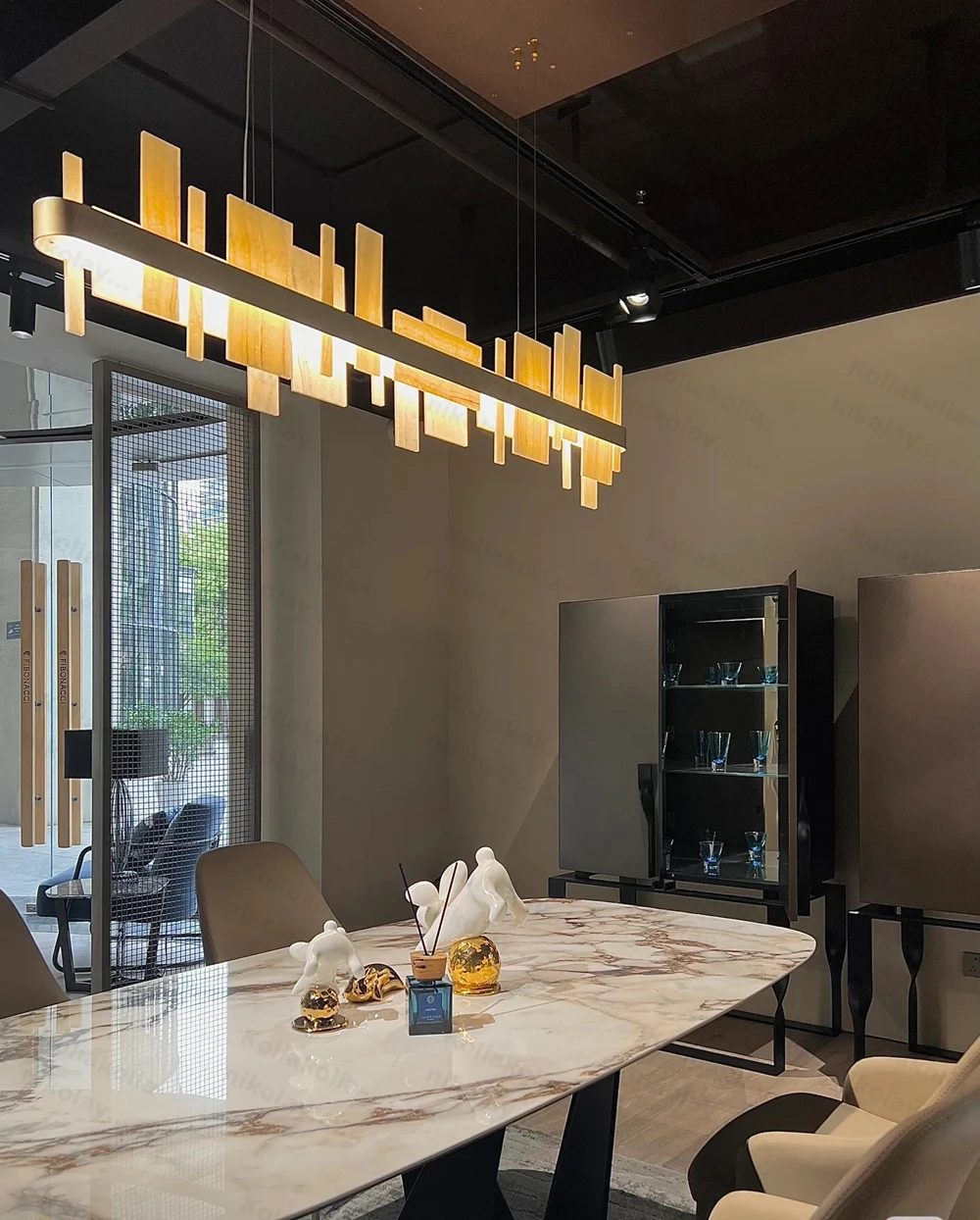 Elevate Your Dinning Room With Our Luxury Natural Marble Chandelier High-end Alabaster Pendant Light