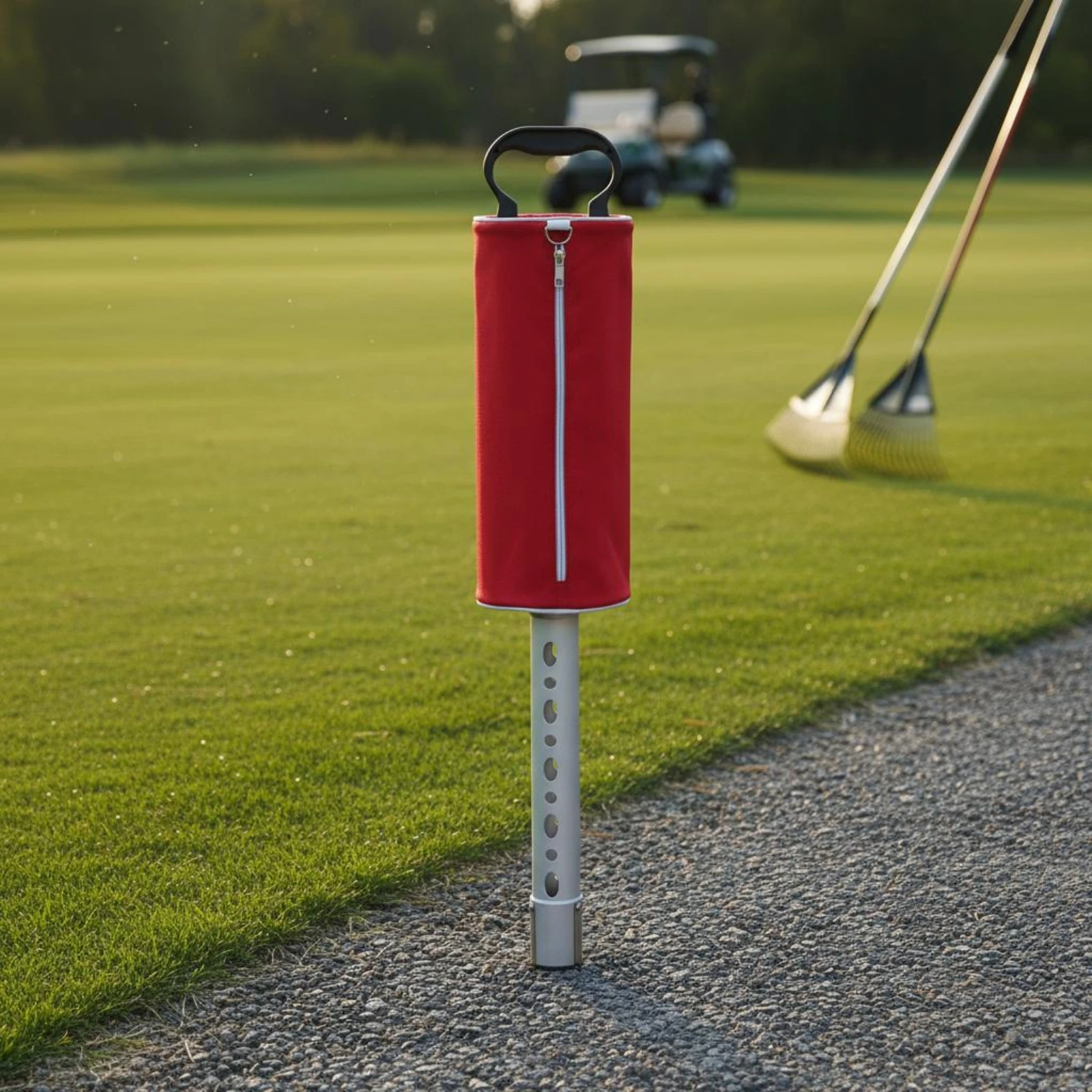 Handheld Golf Ball Retriever Carrying Handle Golf Ball Retriever Sports Gear Zippered Cylindrical