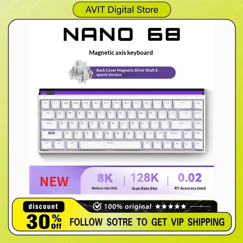 

Madlions Nano68 Wired TTC Magnetic Axis Mechanical Keyboard RT0.01 8k+128k E-sports Gaming Keyboard PC Gaming Accessories Gifts