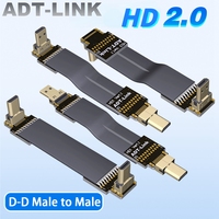 HD V2.0b D-D Type Male To Male Flat Ribbon Extension Cable Micro HD 2.0 for FPV Aerial Photography Gopro Camera 4K@50/60(2160p)