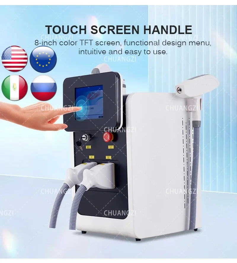 Professional IPL Remove hair machines 3 IN 1 OPT epilation Tattoo Remove freckles wrinkles vessels removal Facial care equipment