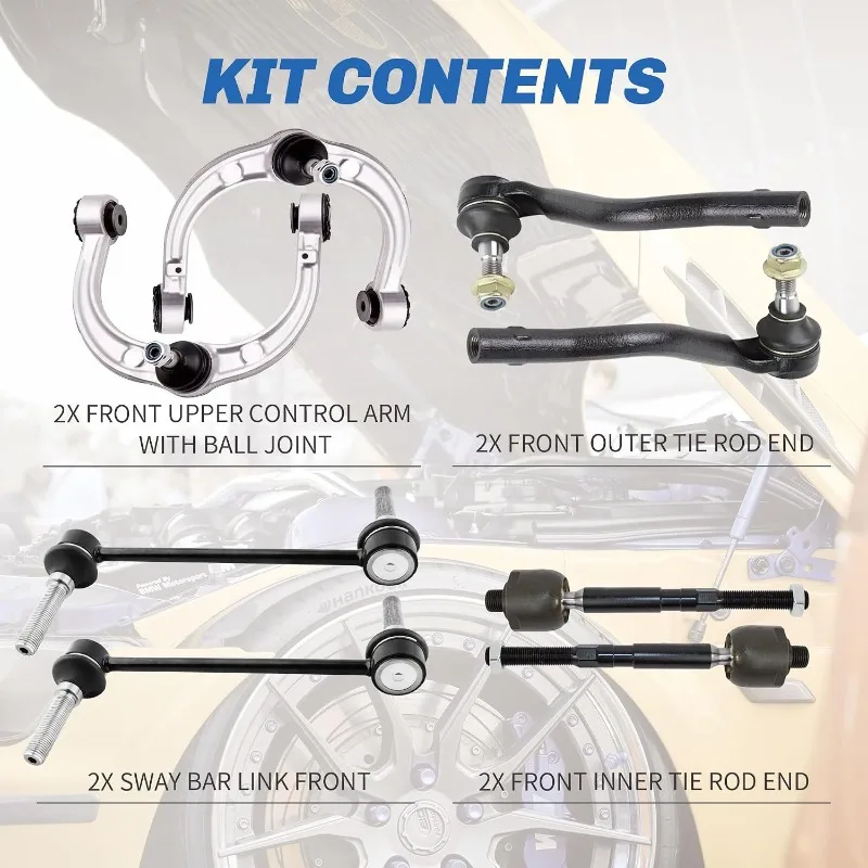 8PCS Front Upper Control Arm Kit for Mercedes Benz W164 X164 GL320 GL350 GL450 ML350 ML450 ML550 ML63 AMG R320 R350 R500 R63