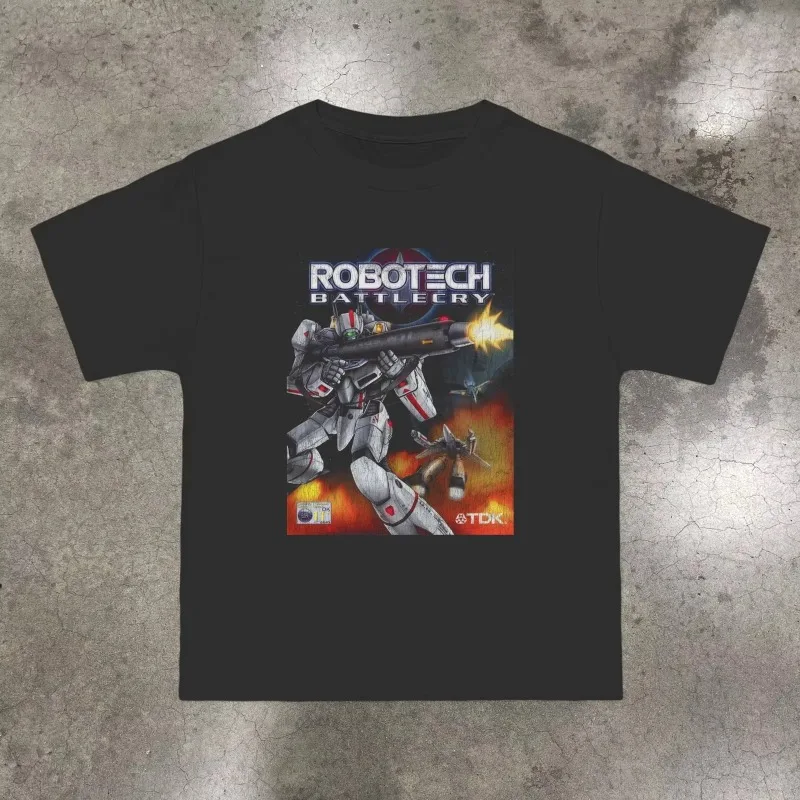 Men's Robotech: Battle Scream Classic Mech Action Game T-shirt, Suitable for Both Men and Women in All Seasons