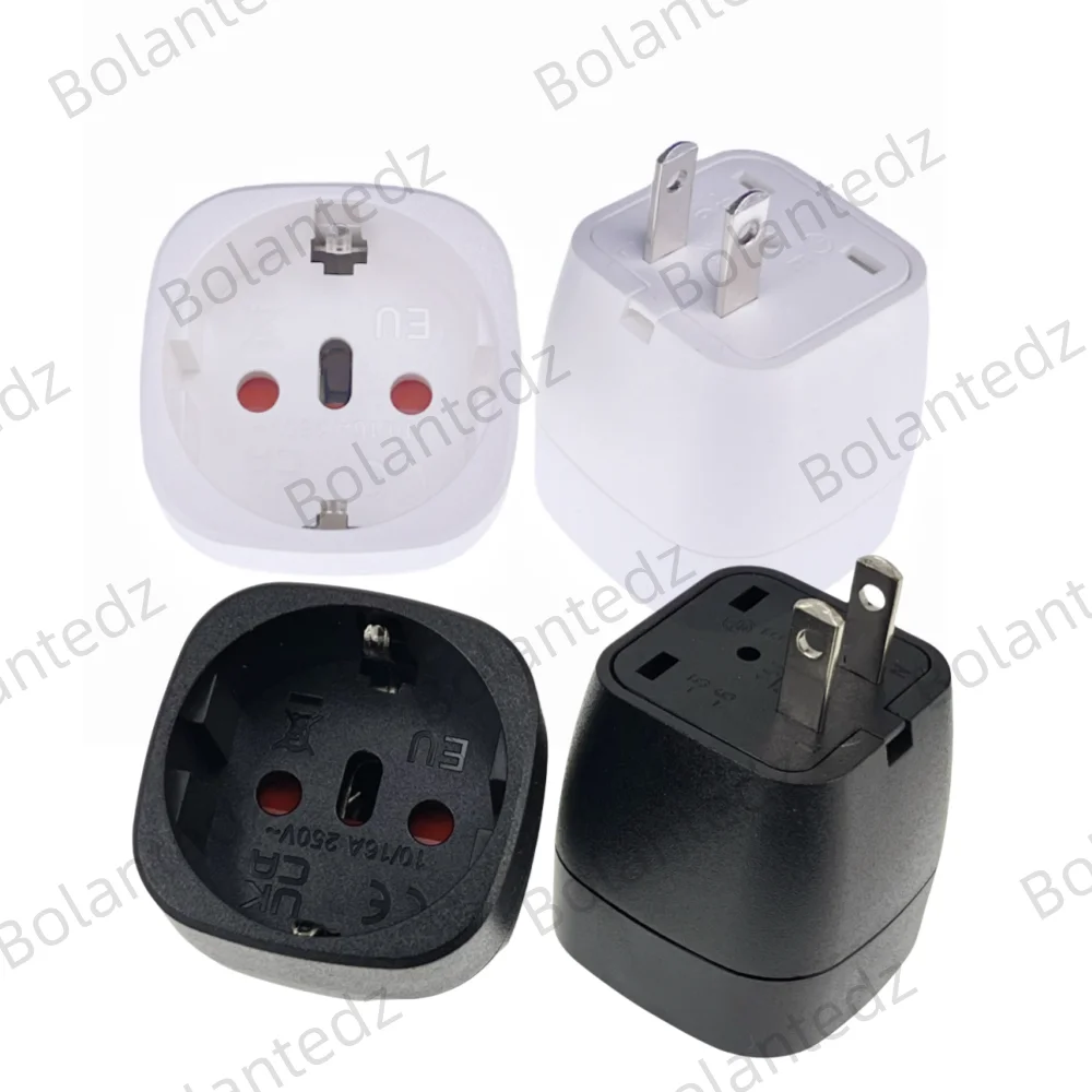 EU To US Japan Canada Travel Plug European Italy Switzerland Brazil Socket Adapter USA JP Travel Adapter Power Converter 3piece