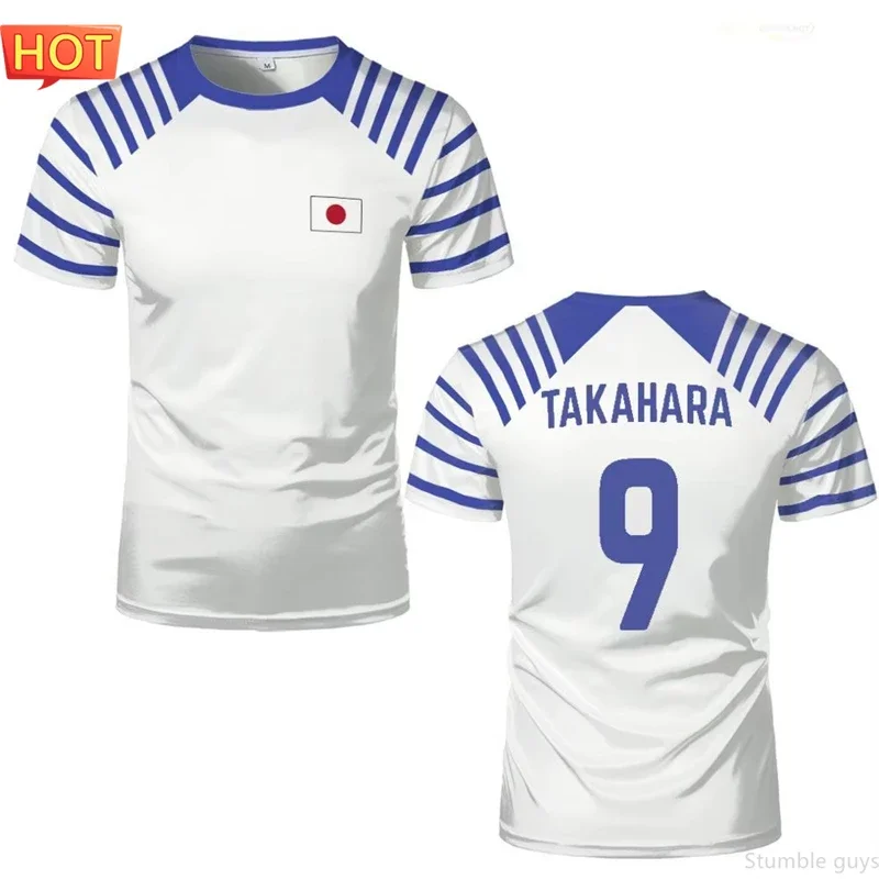 Japanisches Nankatsu Captain Tsubasa Fußballtrikot Herrenbekleidung Jungen T-Shirt Cosplay Freizeit Rollenspiel Fan-Oberteil