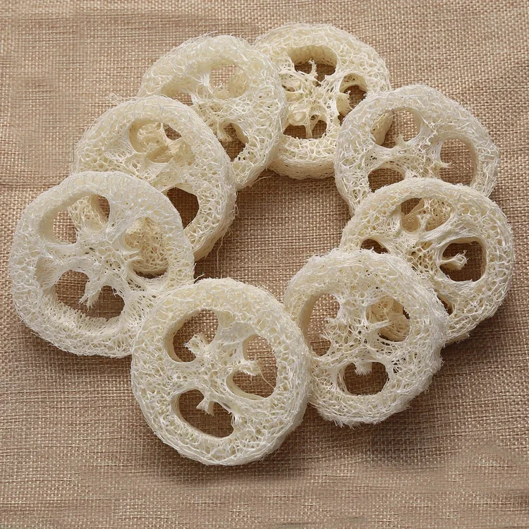 100pcs Organic Loofahs Slices Cuts Set, Loofa Exfoliating Body Scrubber, Shower Sponge Luffas for Women and Men