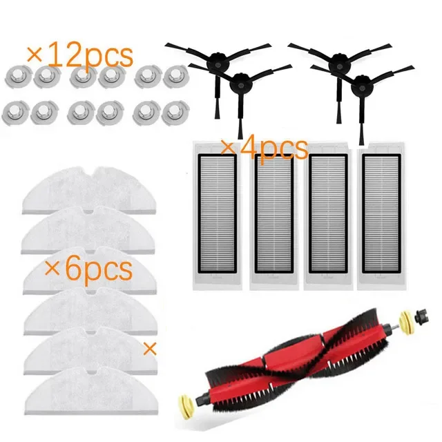 

Новая 1 съемная основная щетка, 4 фильтра, 4 черных щетки и колесико для пылесоса Xiaomi 1st roborock 2 s50 s51 s55