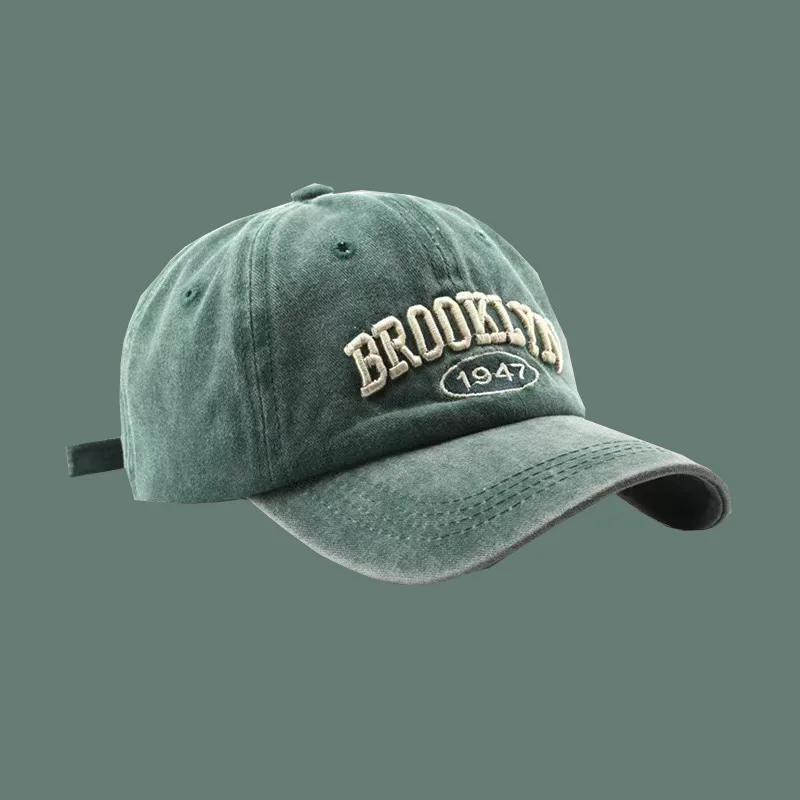 New Fashion Unisex Four Season tideway Baseball Cap Outdoor Casual Retro Washed Cotton BROOKLYN 1947 Embroidered Snapback SunHat