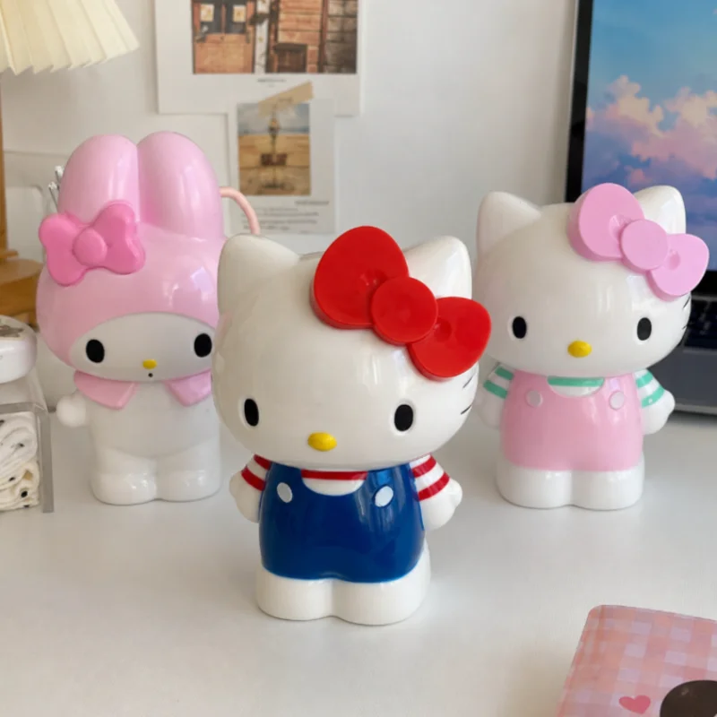 New Anime Figures Cartoon Hello Kitty My Melody Pen Holder Makeup Brush Organizer Desktop Storage Decor Cute Collection Toy Gift