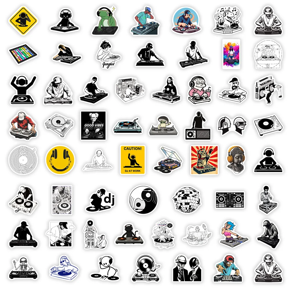 Elektronische Musik EDM DJ Aufkleber DIY Vinyl Dekorative Wasserfeste Aufkleber für Scrapbook Tagebuch Junk Journals Laptop Handy Flaschen – Detail 4