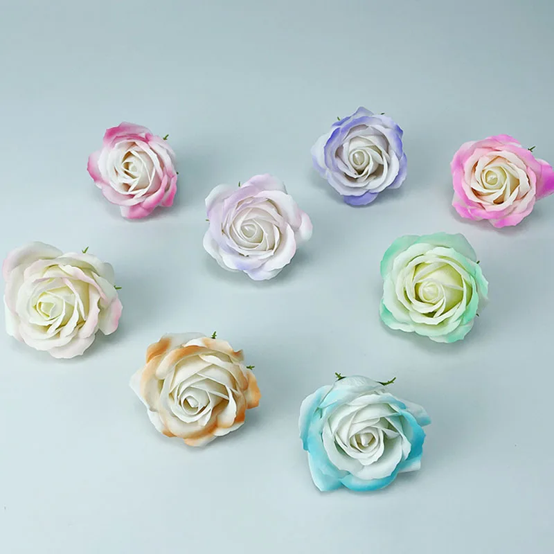 5Layer Gradient Unicon colorful Large Soap rose head 7x7cm DIY floral bouquet f summer Mermaid decor Mother\'s day wedding gift