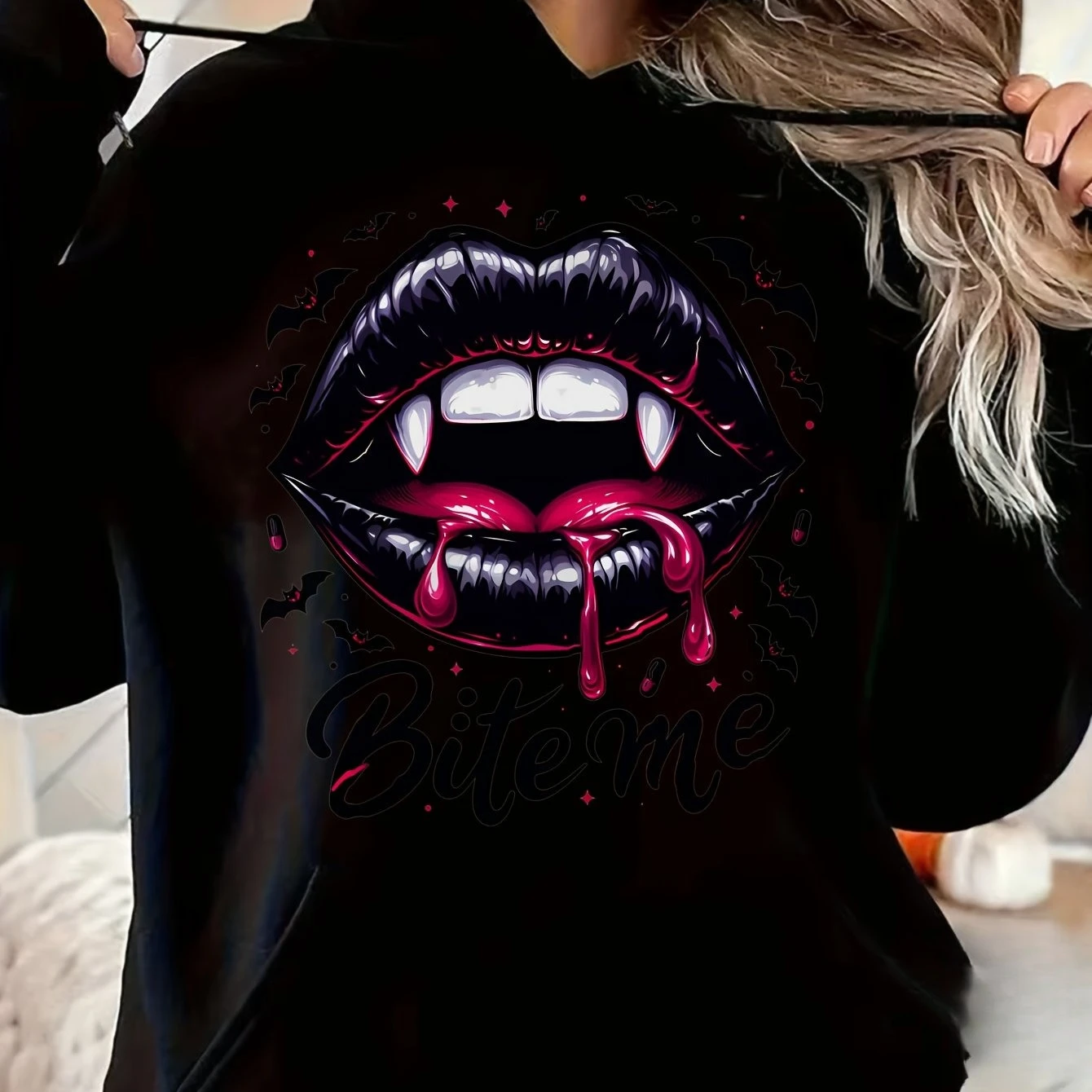 

Gothic Vampire Bat Graphic Printing Autumn and Winter Cotton Men's and Women's Hoodies Casual Outdoor Street Sports Training