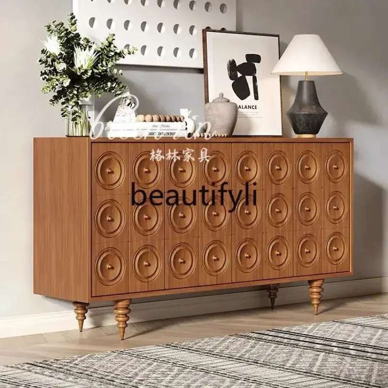 XX80 French medieval entrance entrance cabinet retro door shoe cabinet rural partition decorative cabinet6220