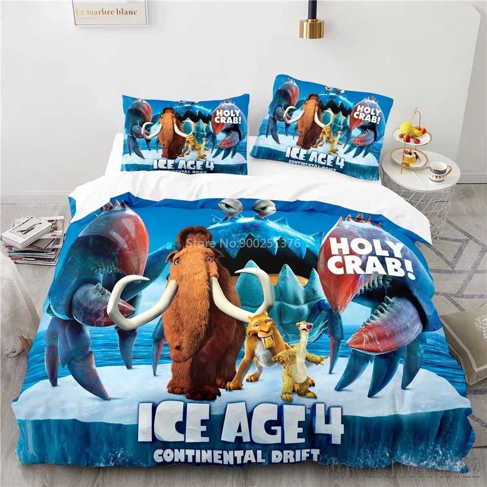 

Disney Cartoon Ice Age Continental Drift Duvet Cover Set HD Comforter Cover Bedclothes for Kids Bedding Sets Bedroom Decor