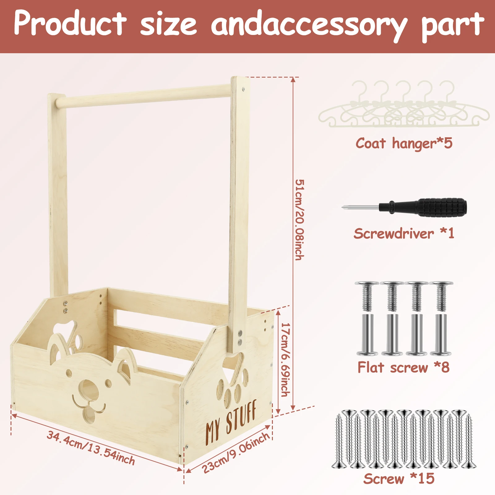 الخشب تخزين قفص استحمام الطفل الملابس سلة اللعب المنظم صندوق الأطفال المحمولة مقبض طويل بنين بنات سلة هدية