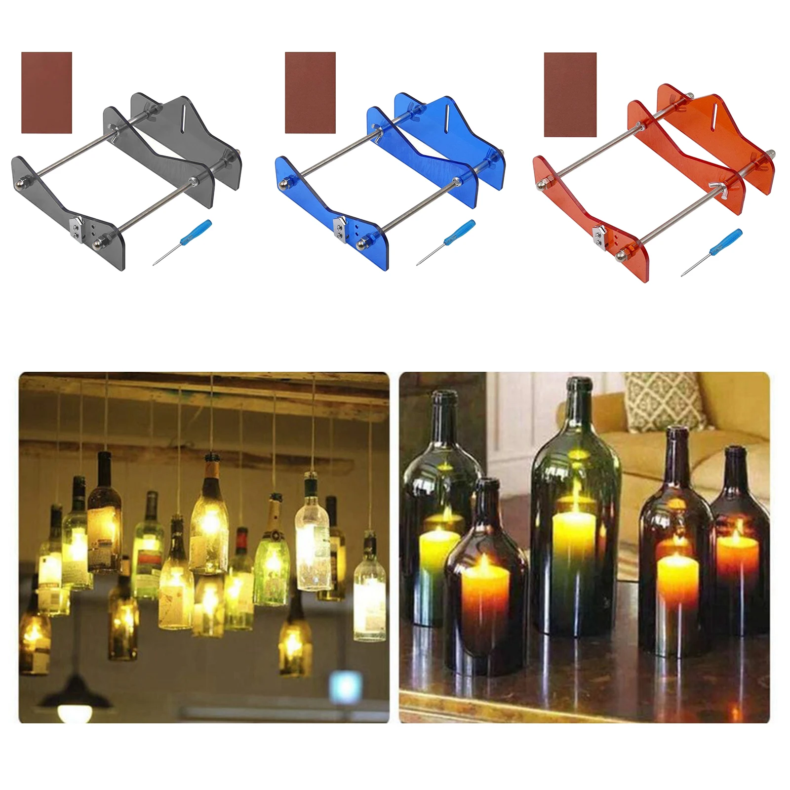 Glass Bottle Cutter Round Adjustable Machine DIY Glass Cutting Tool for Wine Beer Bottles Craft