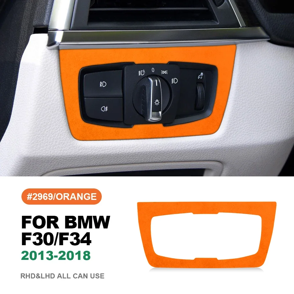 

Top Suede Car Headlight Switch Knob Trim Sticker For BMW 3 4 Series F30 F32 F34 GT 328i 320i 335i 330i 318i, Auto Accessories