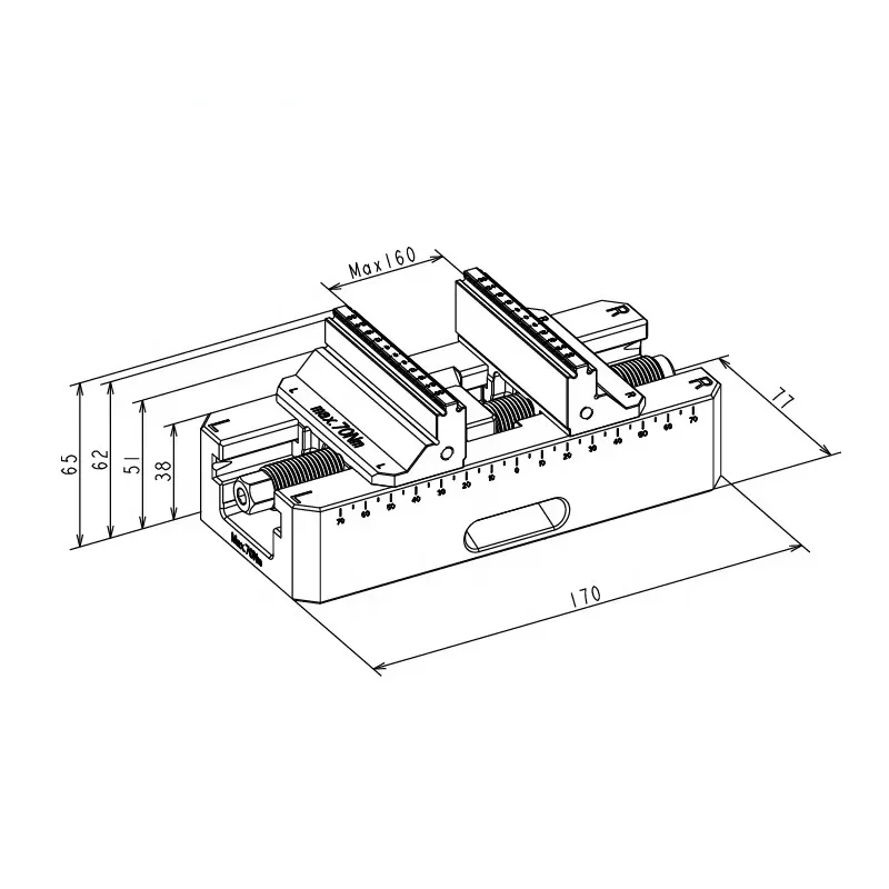 quick release self centering 2 axis CNC vertical machining vise