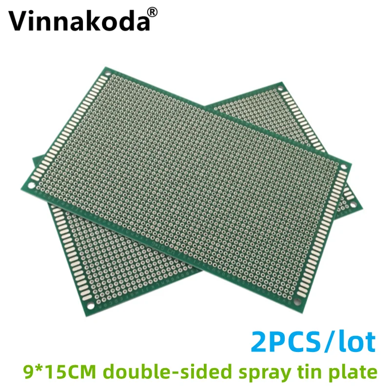 

2PCS 9*15CM 2.54mm pitch double-sided spray tin universal board circuit board hole experiment board pcb