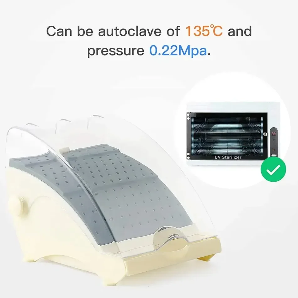 Soporte de bloque de fresa de dientes, caja esterilizadora de Autoclave, caja de desinfección, cajón extraíble, 1 Uds./142 agujeros