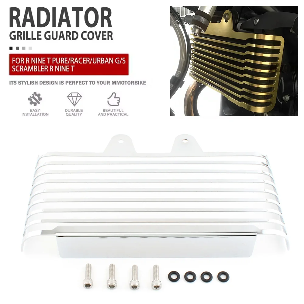 

Защита радиатора мотоцикла r9t, хромированная решетка, крышка масляного охладителя для BMW R NINET 9T R9T Scrambler Urban GS Racer Pure 2014-UP