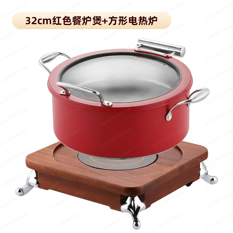 Color Binaural Hydraulic Stainless Steel Vegetable Warmer Buffet Furnace Hotel Insulation Heating Furnace