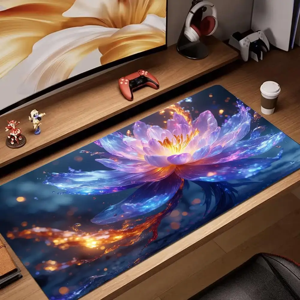 

Digital art Lotus design Mouse Pad rubber anti-slip Desk Mat gamer pc accessories Game mat keypad expansion mousepad office pad