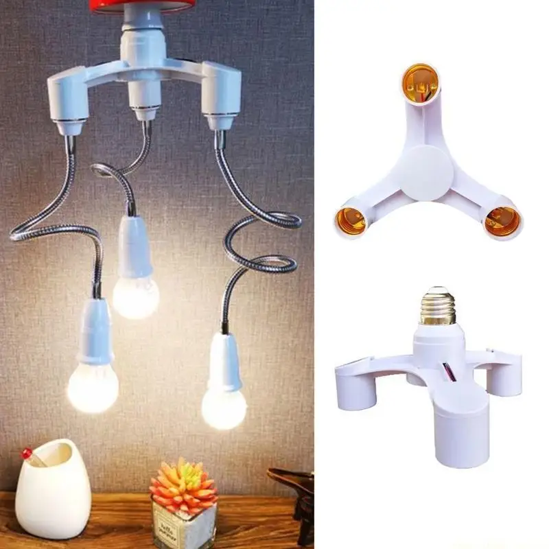 F62C Convenient 2/3/4/5/6/7 in 1 Light Bulb Socket Splitter, E27 LED Bulb Converter