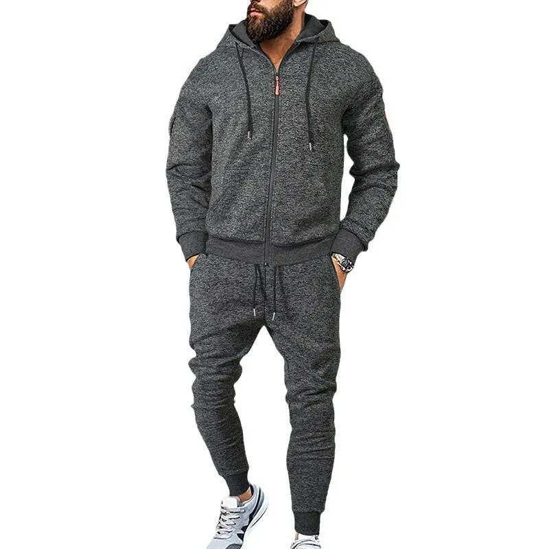 

Men's Hooded Zipper Jogging Set - Men's Winter Warm Casual Sportswear, Fashion Sportswear, Comfortable, Lightweight and Durable