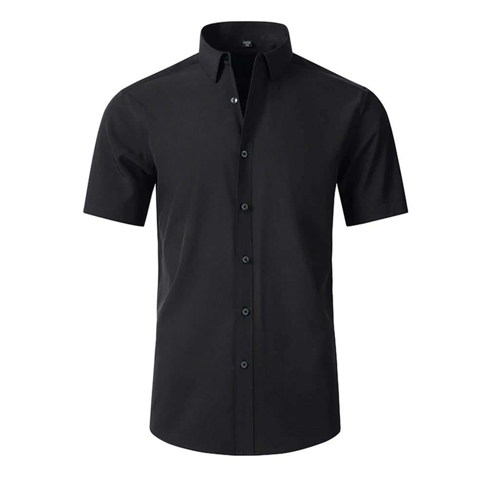 

Applicable Gender:Male Daily Mens Summer Shirts Fashion Business Shirts Regular Length Short Sleeve Slight Stretch