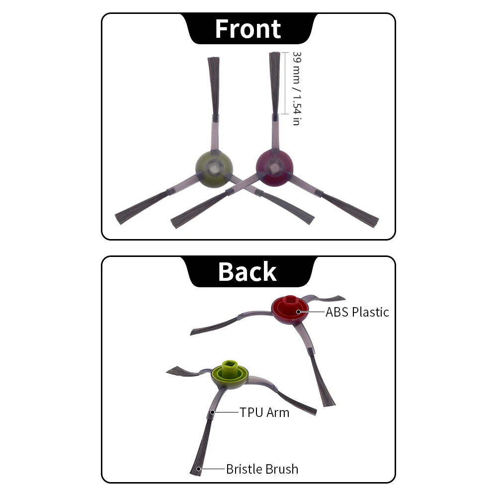 Pano mop saco de poeira principal rolo escova lateral hepa filtro compatível com ecovacs deebot x1 omni/t10 turbo aspirador peças