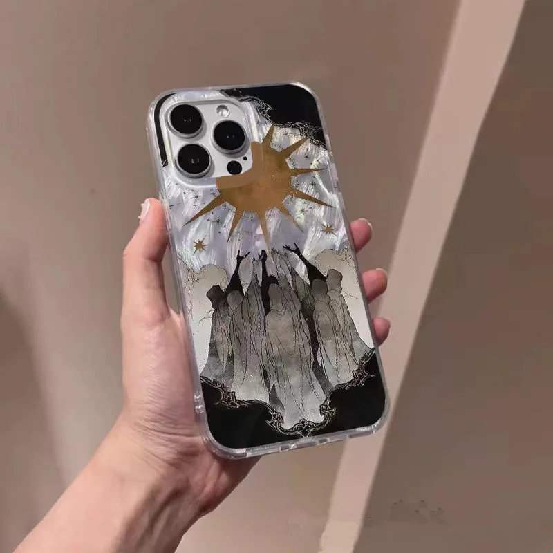 Creative Sun Phone Case for Samsung Galaxy S25 S24 S23 S22 Ultra Plus FE A55 A54 A53 A52 A15 A35 A16 5G Chiffon Texture Cover