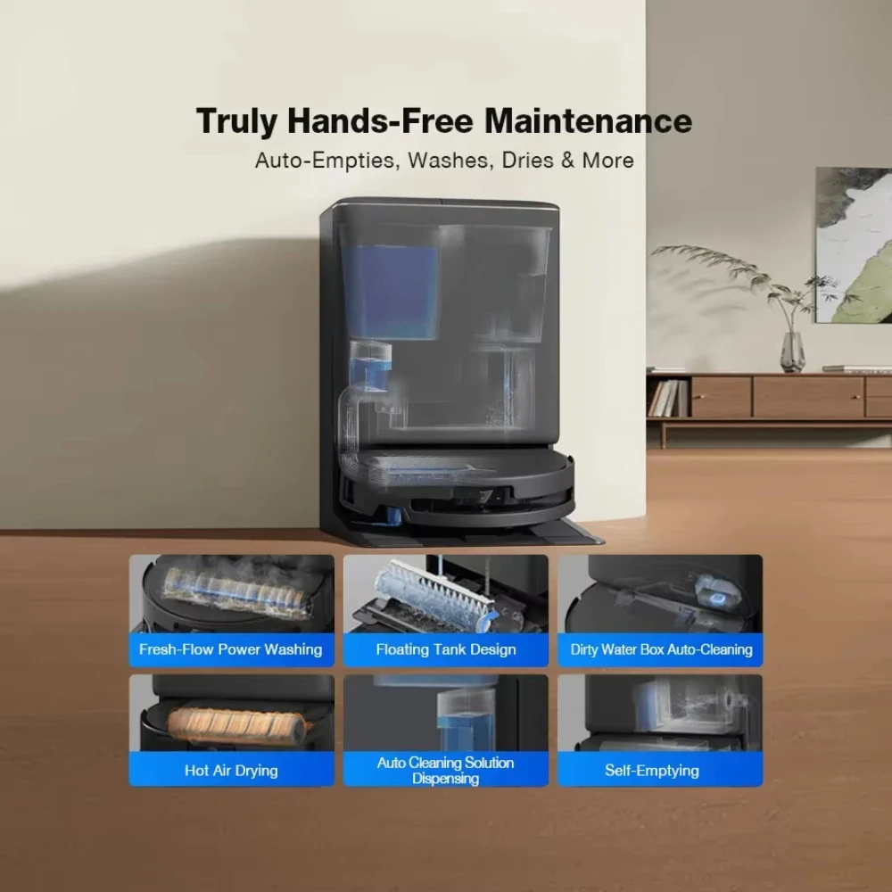 DEEBOT T90 Pro Robot Vacuum and Mop Combo 30000Pa Suction OZMO ROLLER 3.0 Fresh-Flow Power Washing Auto Solution Dispensing